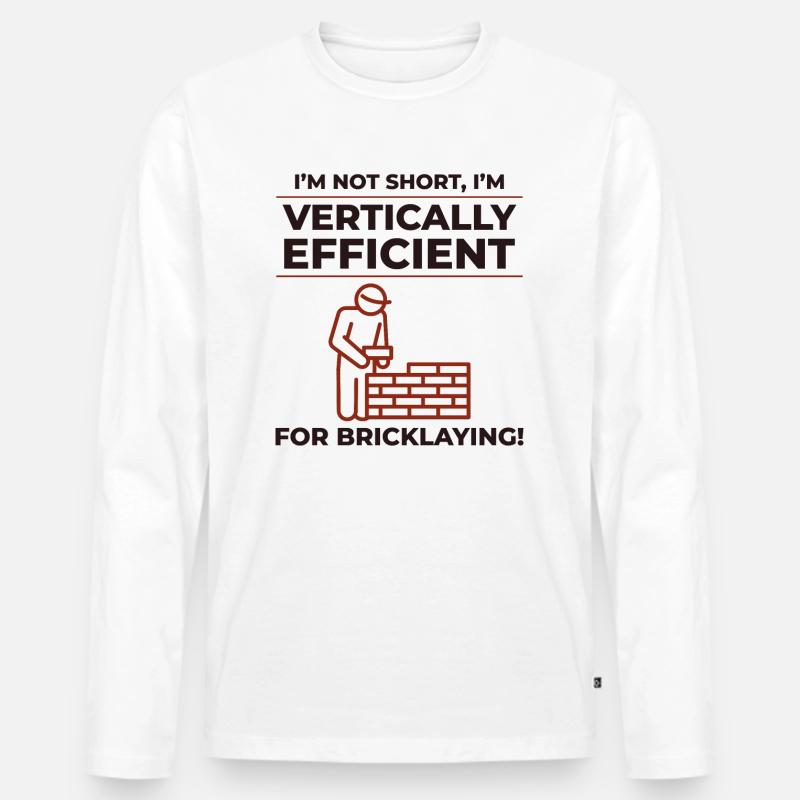 Maçon Maçon Maçon Vertical Efficacité Emploi - T-shirt manches longues Premium bio Homme - blanc
