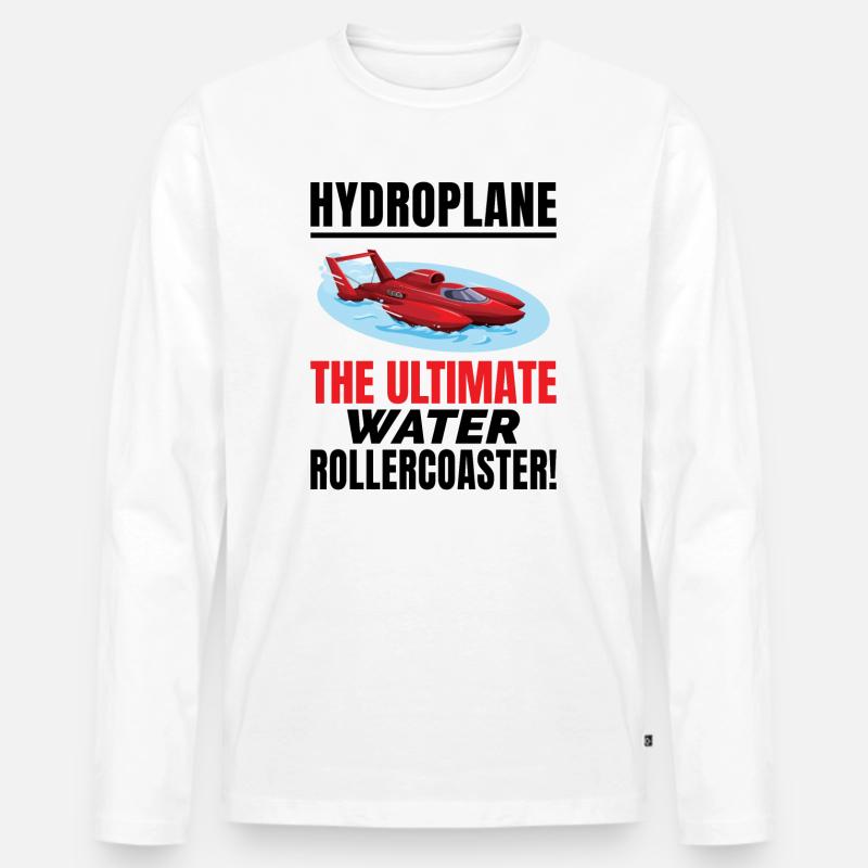 Wasserflugzeug-Bootsrennen-Achterbahn-Abenteuer - Männer Premium Bio Langarmshirt - Weiß