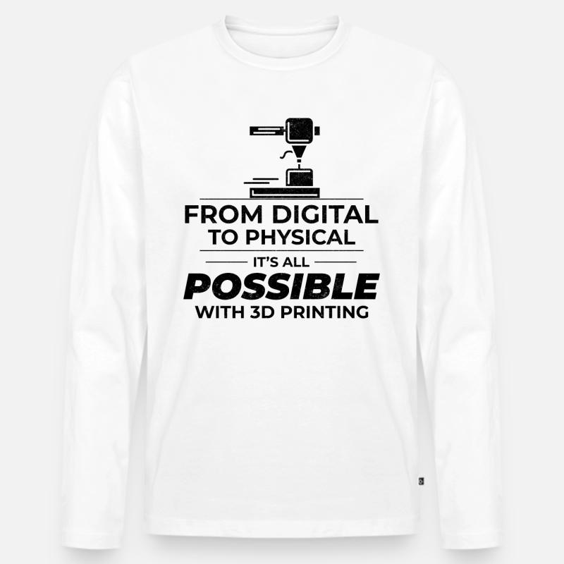 3D-Drucker 3D-Druck - Männer Premium Bio Langarmshirt - Weiß