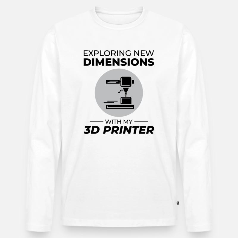 3D-Drucker 3D-Druck - Männer Premium Bio Langarmshirt - Weiß
