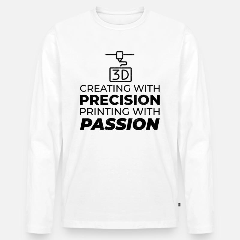 3D-Drucker 3D-Druck - Männer Premium Bio Langarmshirt - Weiß