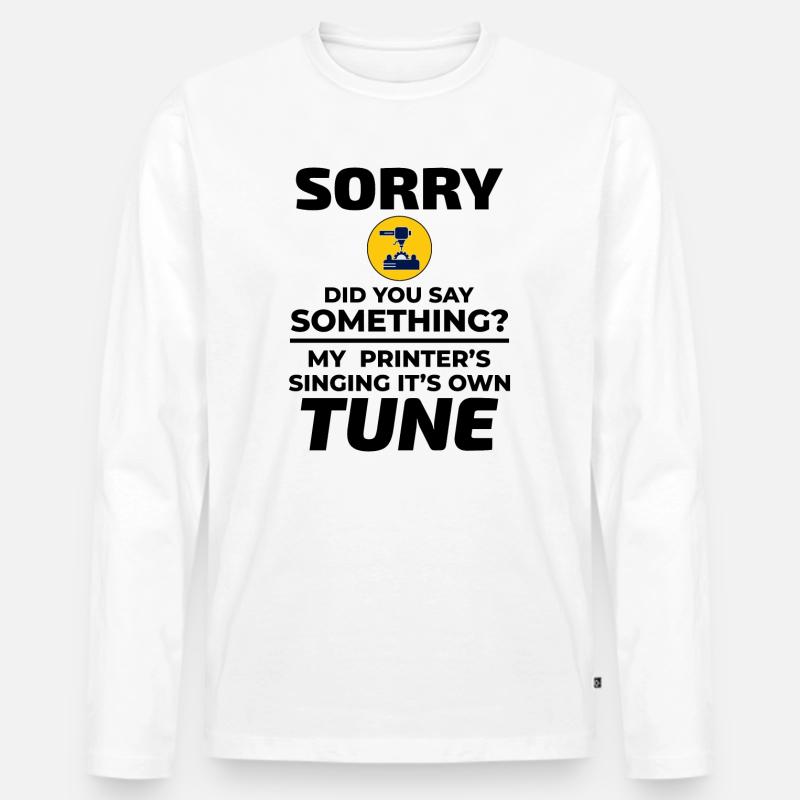 3D-Drucker 3D-Druck Lustig - Männer Premium Bio Langarmshirt - Weiß