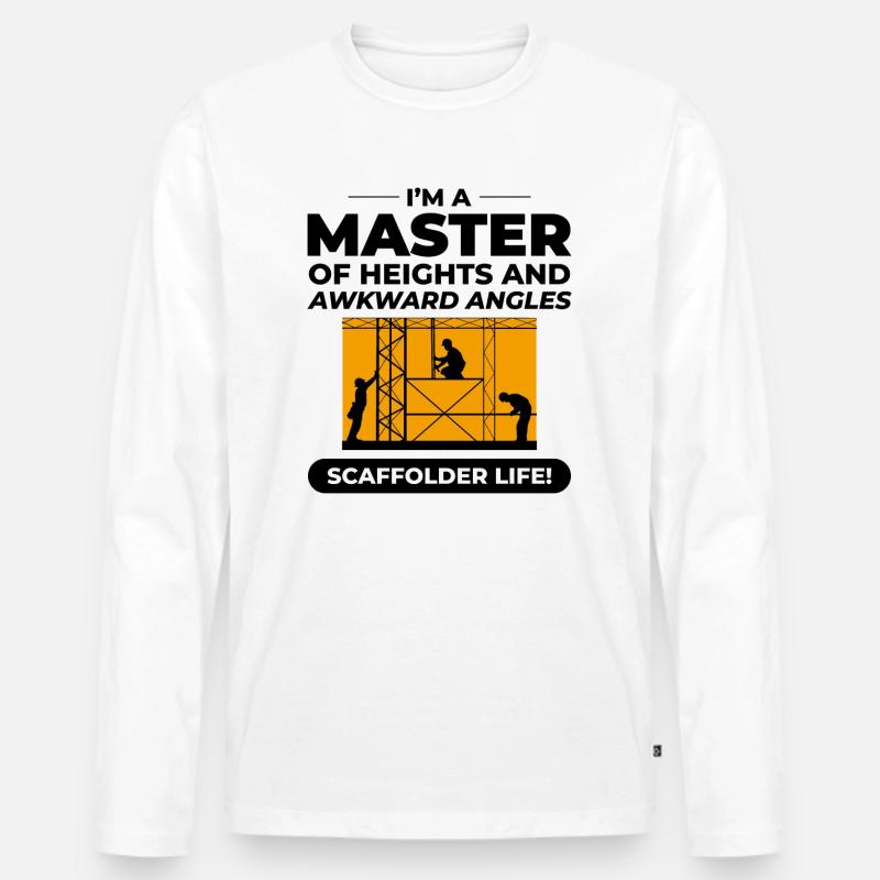 Gerüstbauer Gerüstbauer Gerüstbaubühne - Männer Premium Bio Langarmshirt - Weiß