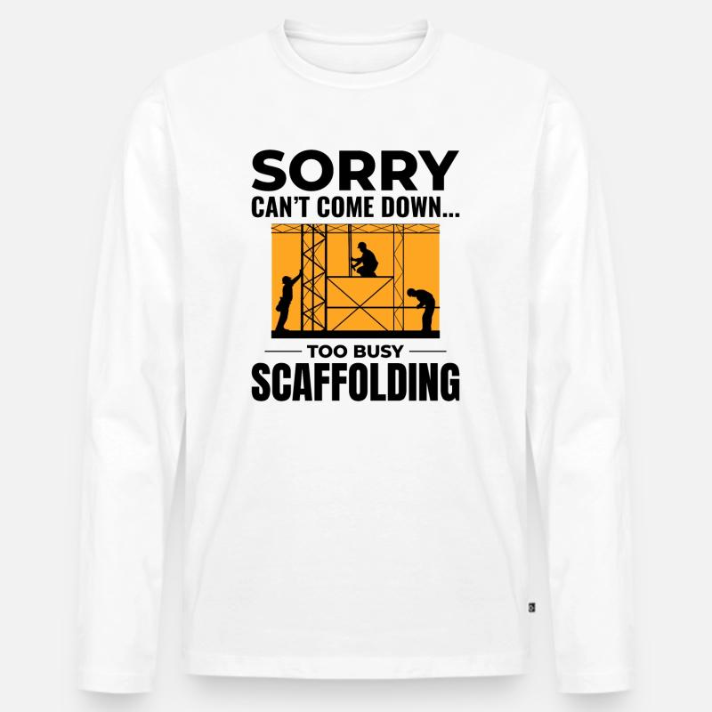 Gerüstbauer Gerüstbauer Gerüstbaubühne - Männer Premium Bio Langarmshirt - Weiß