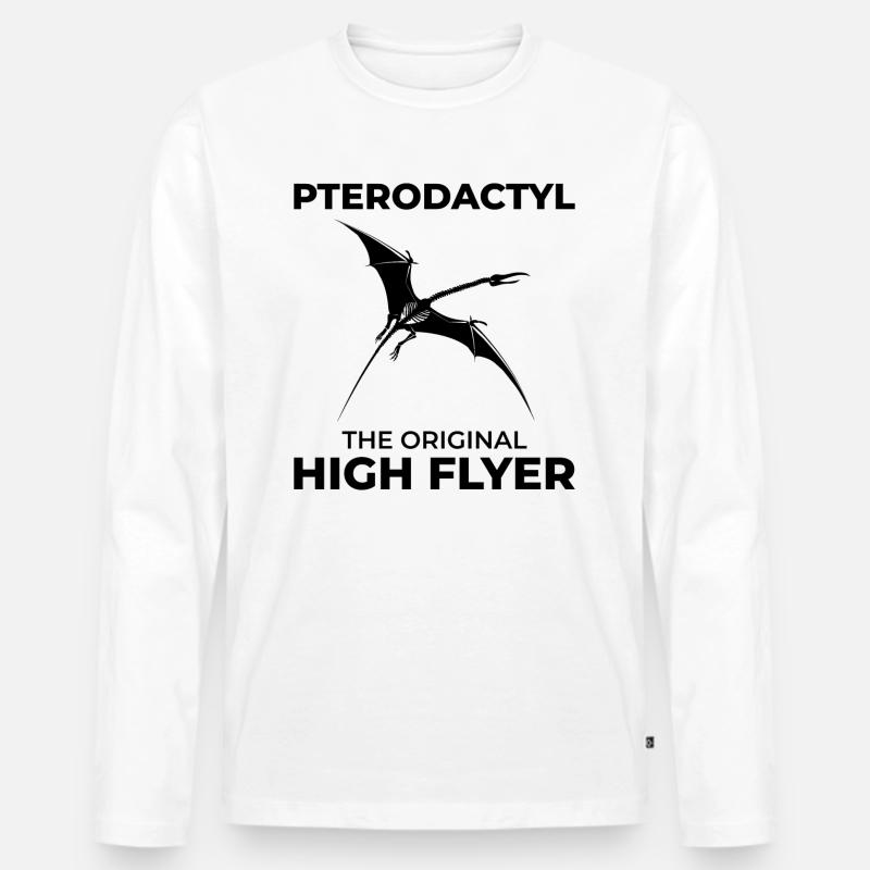 Pterodactylus Dinosaurier Fossilienjagd Paläontologie - Männer Premium Bio Langarmshirt - Weiß