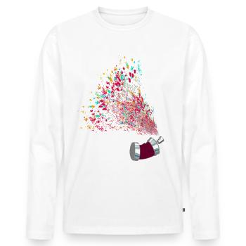 Spraydose Graffiti Kunst in Bunt - Männer Premium Bio Langarmshirt - Weiß - Vorne - Nico (187cm)