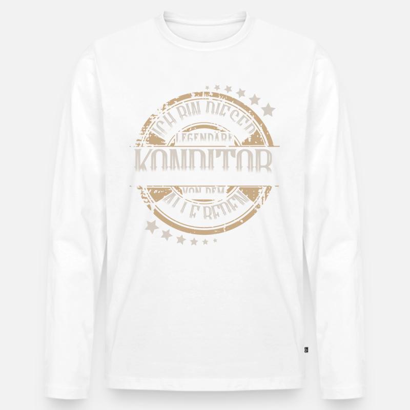 Konditor - Männer Premium Bio Langarmshirt - Weiß