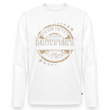 Bauzeichner - Männer Premium Bio Langarmshirt - Weiß - Vorne - Nico (187cm)