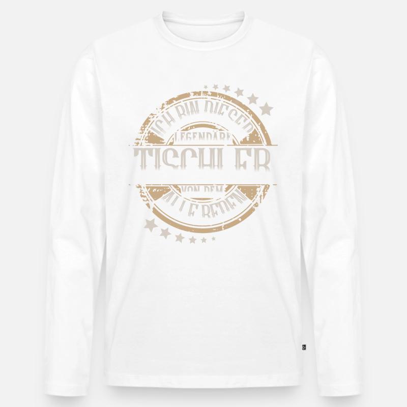 Tischler - Männer Premium Bio Langarmshirt - Weiß
