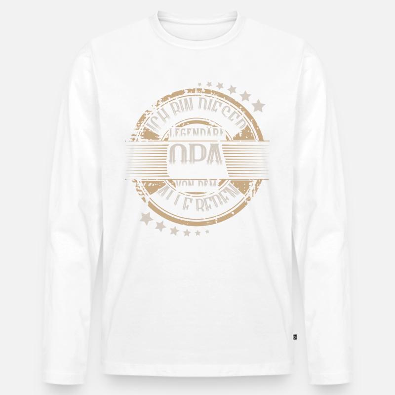 Opa - Männer Premium Bio Langarmshirt - Weiß
