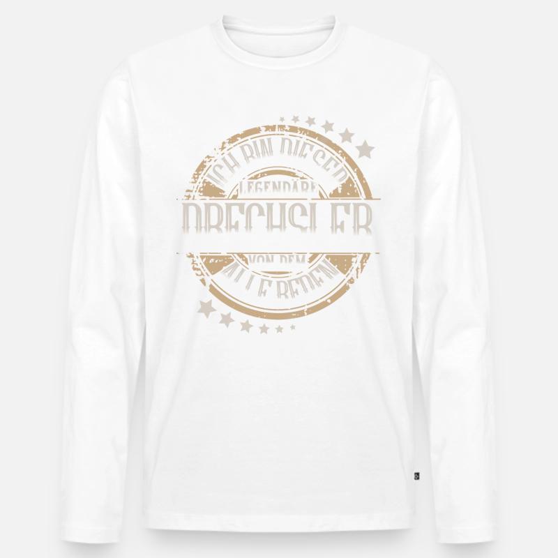 Drechsler - Männer Premium Bio Langarmshirt - Weiß