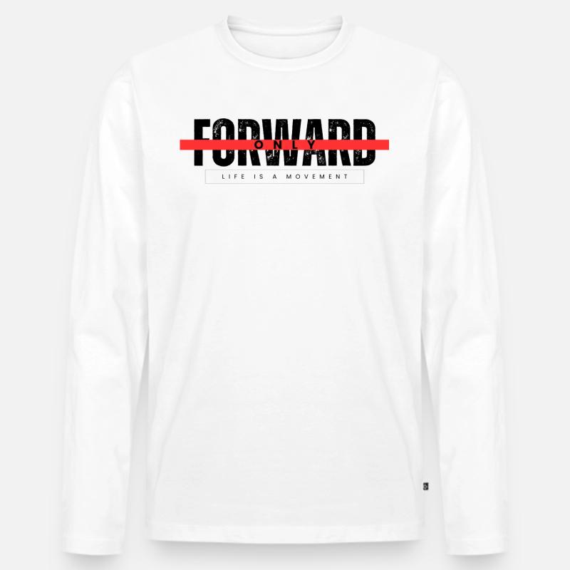 ONLY FORWARD - Männer Premium Bio Langarmshirt - Weiß
