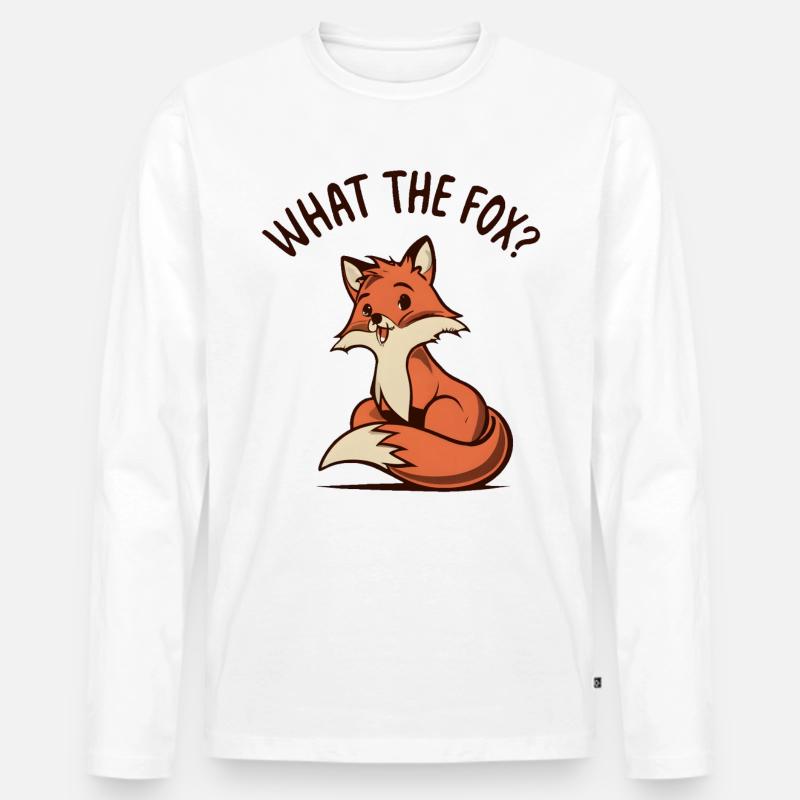 Lustiger Fuchs, what the fox - Männer Premium Bio Langarmshirt - Weiß