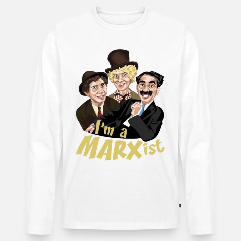 Ich bin MARXist - Männer Premium Bio Langarmshirt - Weiß