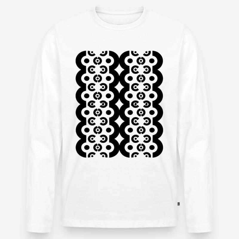Neues Design - Männer Premium Bio Langarmshirt - Weiß