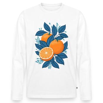 Delicious oranges - Men's Premium Organic Long Sleeve Shirt - white - Front - Nico (187cm)