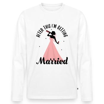 Après cela, je me marie - T-shirt manches longues Premium bio Homme - blanc - Devant - Nico (187cm)