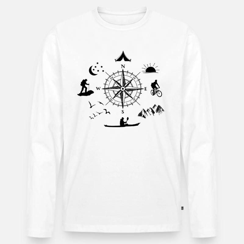Adventure - Männer Premium Bio Langarmshirt - Weiß