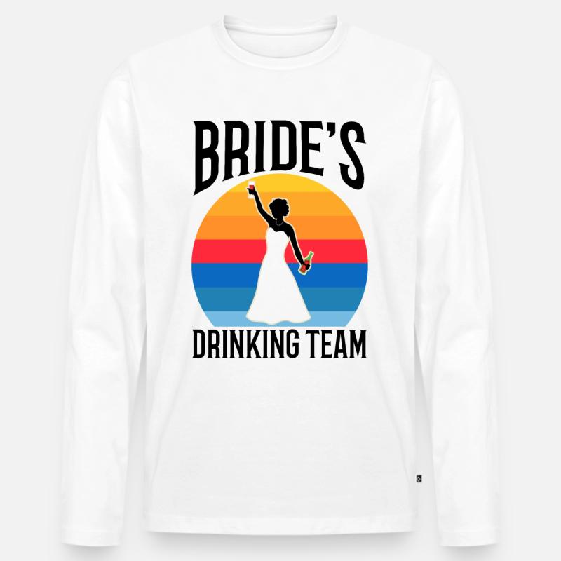 Brides Drinking Team - Männer Premium Bio Langarmshirt - Weiß