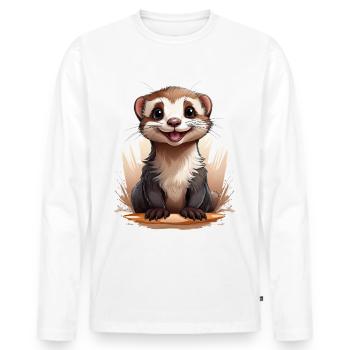 Ferret - Men's Premium Organic Long Sleeve Shirt - white - Front - Nico (187cm)