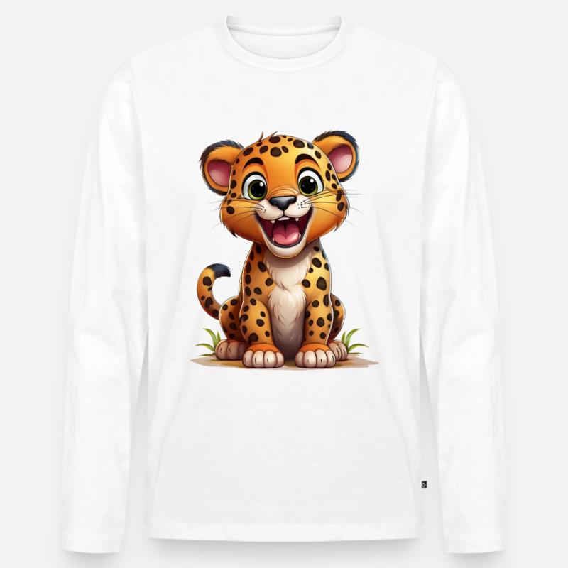 Jaguar - Männer Premium Bio Langarmshirt - Weiß