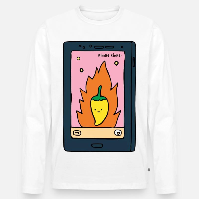 Spicy E-Reader “Kinks” Design | Funny BookT - Männer Premium Bio Langarmshirt - Weiß