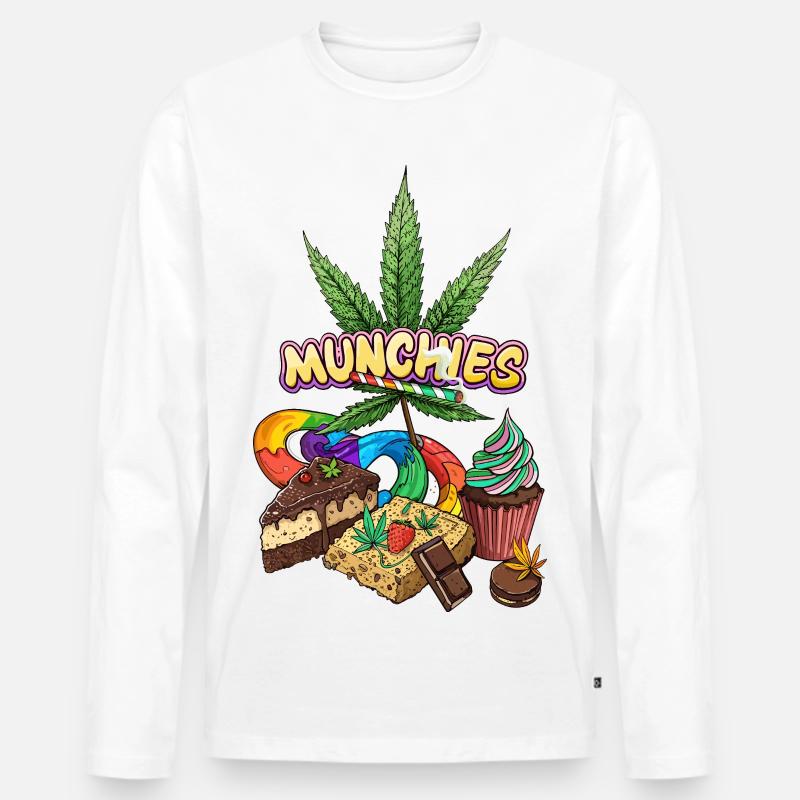 Munchies - Männer Premium Bio Langarmshirt - Weiß