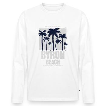 Byron Beach NSW Australia - T-shirt manches longues Premium bio Homme - blanc - Devant - Nico (187cm)