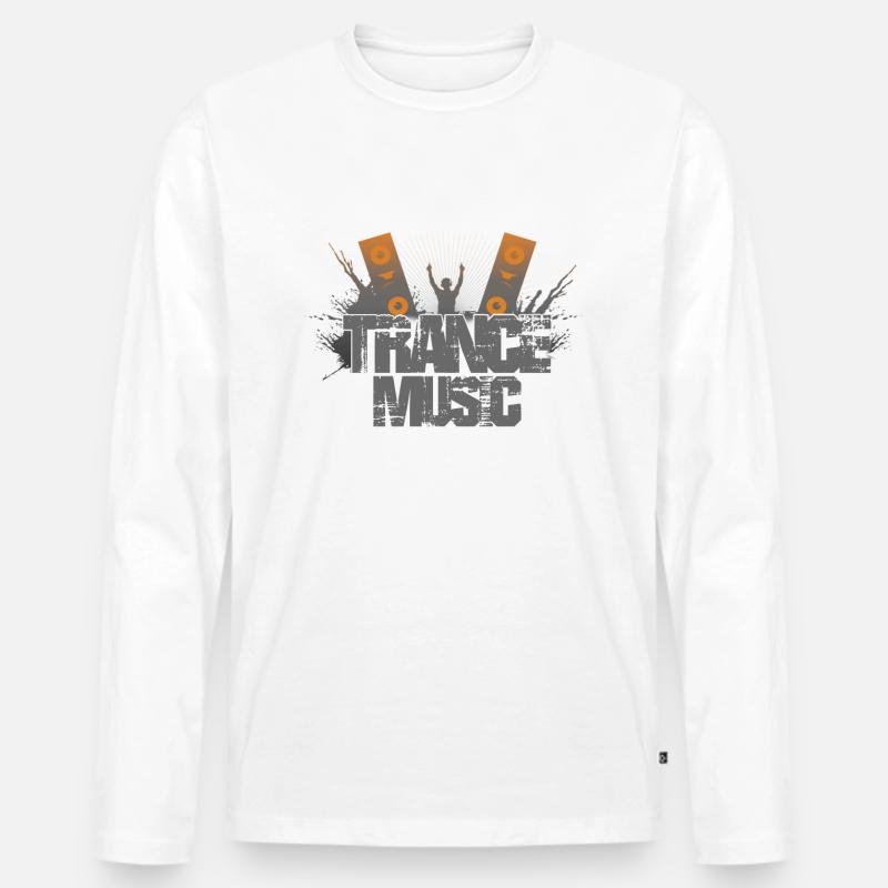 Trance Musik DJ - Männer Premium Bio Langarmshirt - Weiß