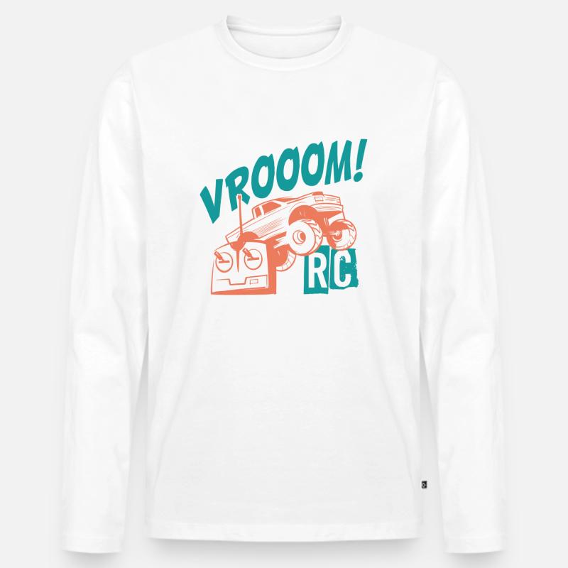 Vrooom! Leidenschaft RC Auto - Männer Premium Bio Langarmshirt - Weiß