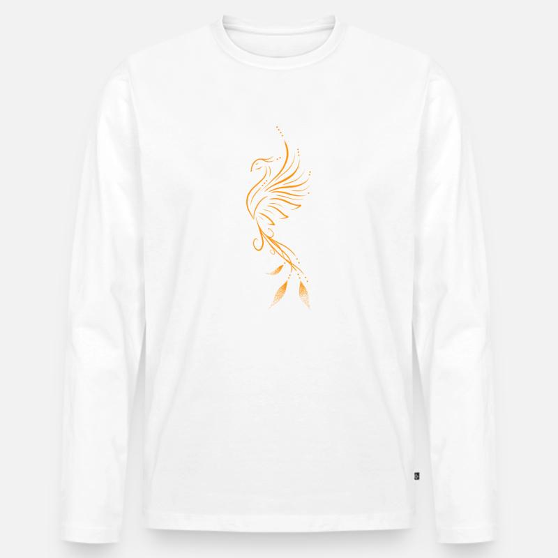 Phoenix lining orange - Men's Premium Organic Long Sleeve Shirt - white