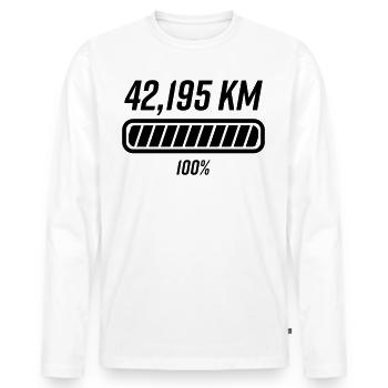 Marathon Marathonläufer Loading Strecke - Männer Premium Bio Langarmshirt - Weiß - Vorne - Nico (187cm)