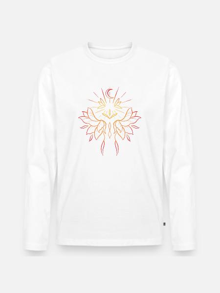 Bunte ornamentale Komposition - Männer Premium Bio Langarmshirt - Weiß