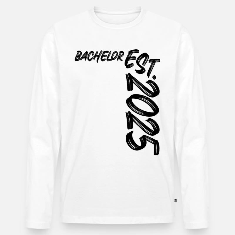 Bachelor Est. 2025 - Männer Premium Bio Langarmshirt - Weiß