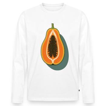 Papaya - Männer Premium Bio Langarmshirt - Weiß - Vorne - Nico (187cm)