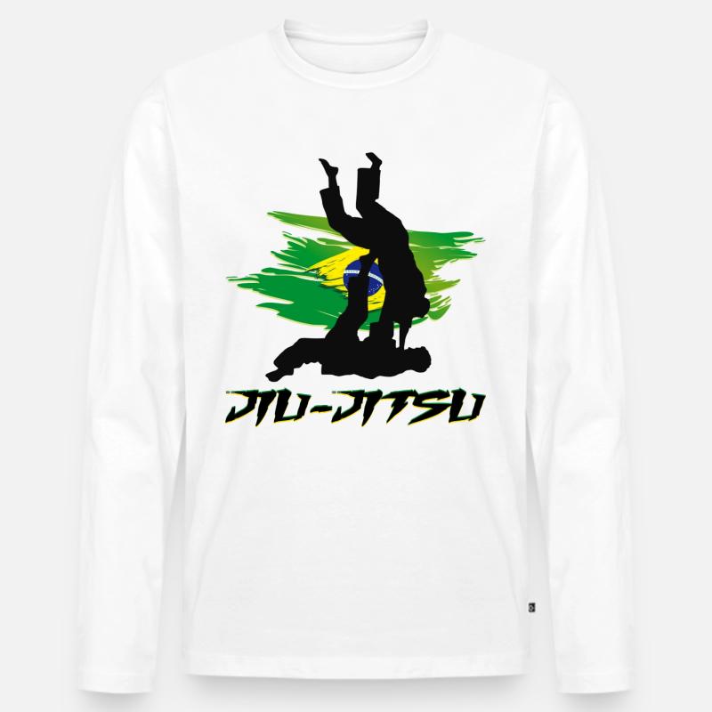 JUJITSU - Men's Premium Organic Long Sleeve Shirt - white