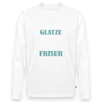 Das ist keine Glatze... lustiger Spruch - Männer Premium Bio Langarmshirt - Weiß - Vorne - Nico (187cm)