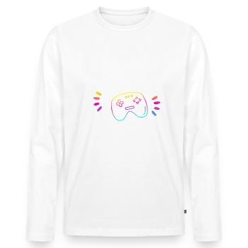 Play Lets Play Gaming PC - Men's Premium Organic Long Sleeve Shirt - white - Front - Nico (187cm)