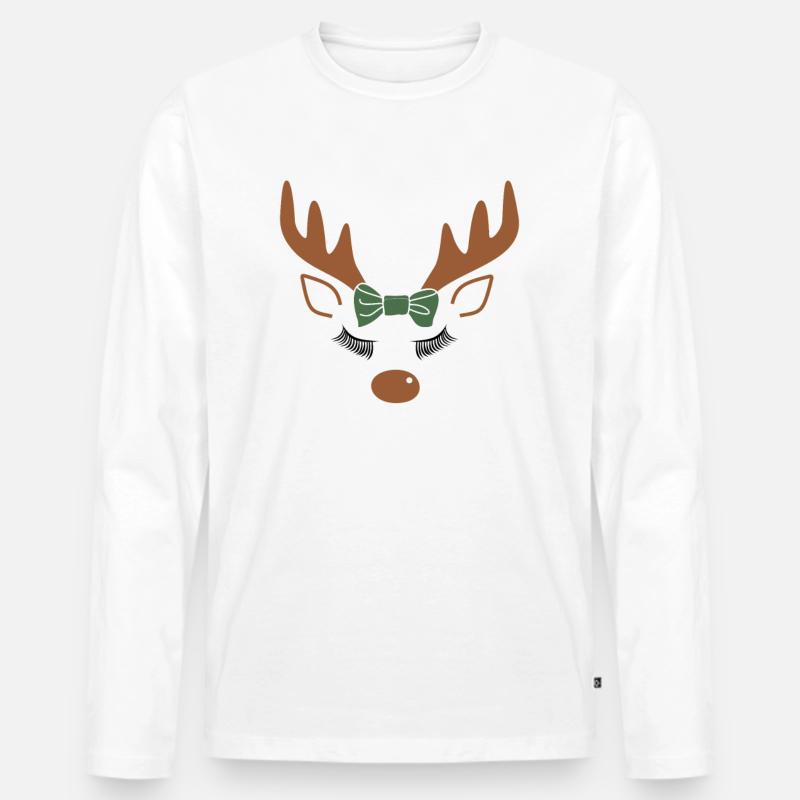 Weihnachtszeit süßes Rentier - Männer Premium Bio Langarmshirt - Weiß