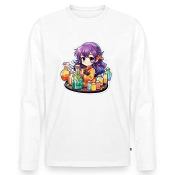 Alchemy Fusion - Männer Premium Bio Langarmshirt - Weiß - Vorne - Nico (187cm)