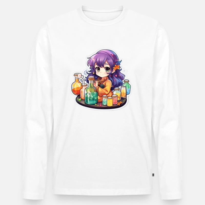 Alchemy Fusion - Männer Premium Bio Langarmshirt - Weiß