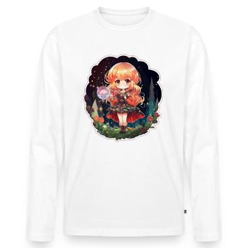 Enchanting Spellcaster Cute and Cartoonish - Männer Premium Bio Langarmshirt - Weiß - Vorne - Nico (187cm)