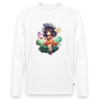 Enchanting Spellcaster Tee - Männer Premium Bio Langarmshirt - Weiß - Vorne - Nico (187cm)
