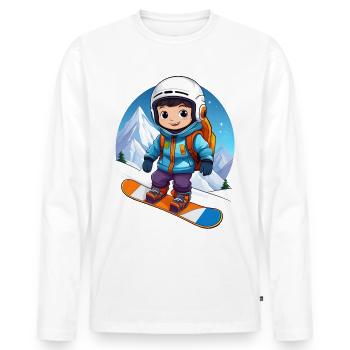 Snowboarders - T-shirt manches longues Premium bio Homme - blanc - Devant - Nico (187cm)