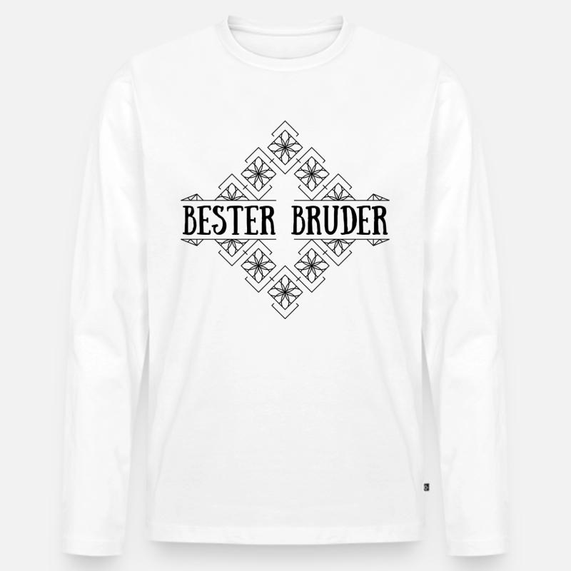 Bester Bruder - Männer Premium Bio Langarmshirt - Weiß