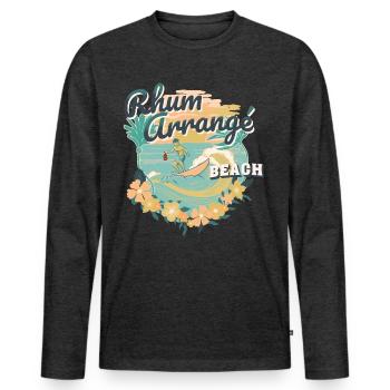 Rum Arranged Beach - Men's Premium Organic Long Sleeve Shirt - heather anthracite - Front - Nico (187cm)