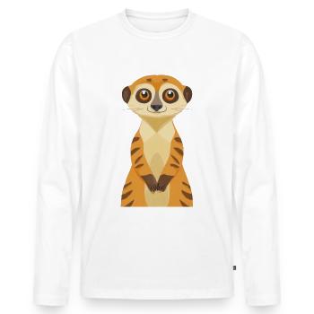 Suricate - T-shirt manches longues Premium bio Homme - blanc - Devant - Nico (187cm)