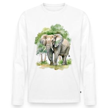 Ein Elefant in Afrika - Männer Premium Bio Langarmshirt - Weiß - Vorne - Nico (187cm)