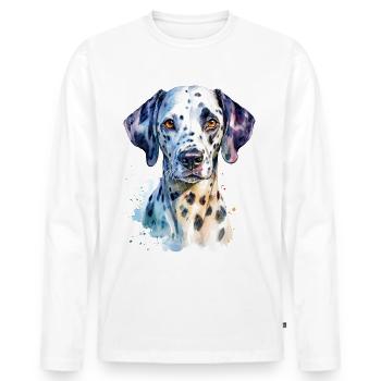 Dalmatiner - Männer Premium Bio Langarmshirt - Weiß - Vorne - Nico (187cm)