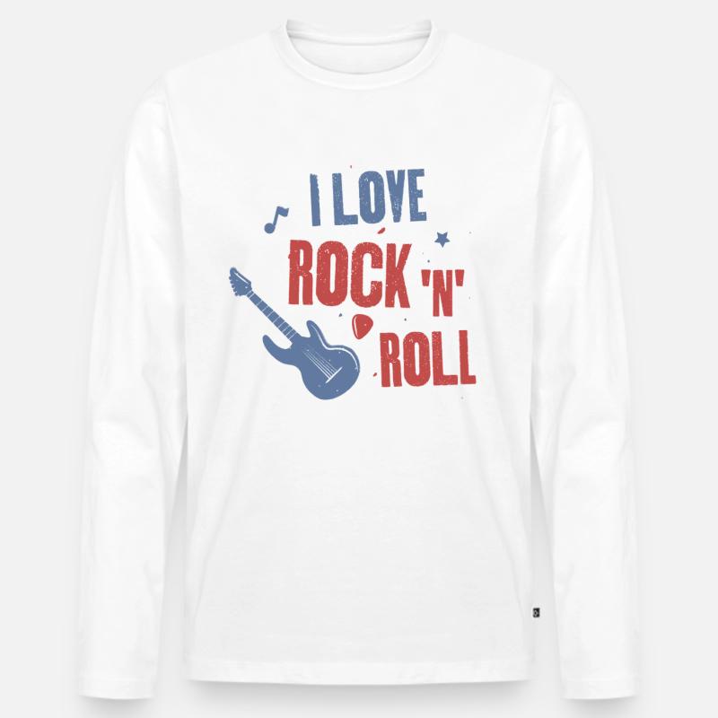 Ich liebe Rock'n'Roll - Männer Premium Bio Langarmshirt - Weiß